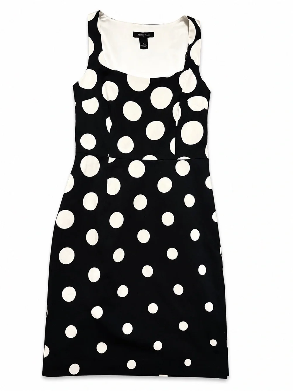 WHBM Black & White Polka Dot Sheath Dress Size 2